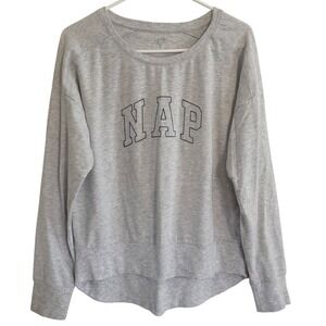 Love By Gap Gray NAP Graphic Sweatshirt Size Small